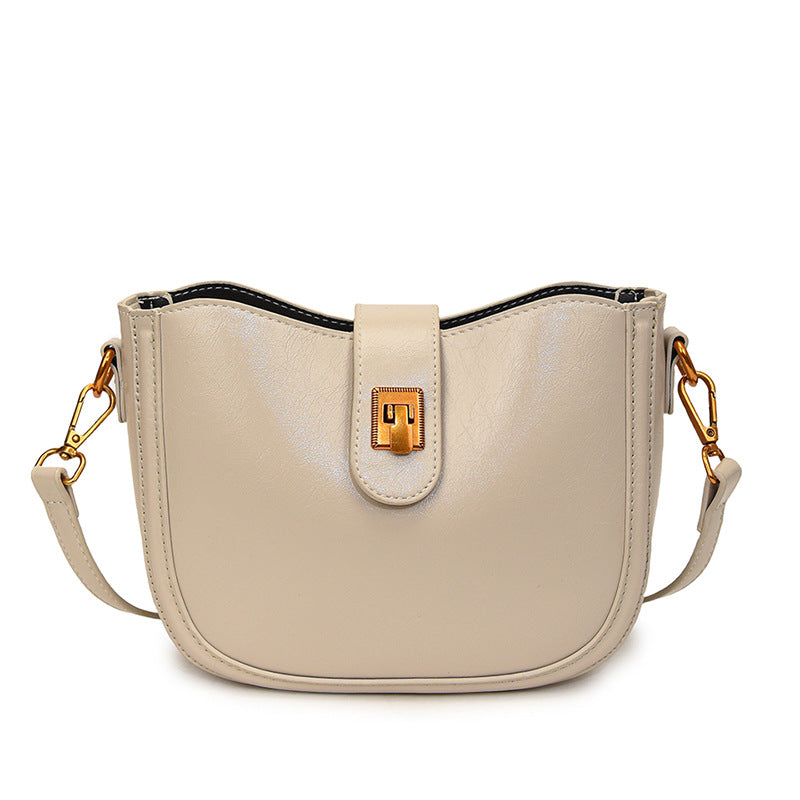 Elegant Buckle Flap Crossbody Bag – Glossy Faux Leather Shoulder Purse Printed Casual Shoulder Trendy Women's Bags