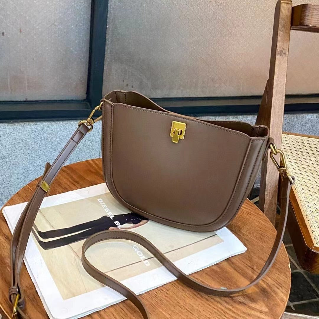 Simple Casual Leather Messenger Bag For Women's