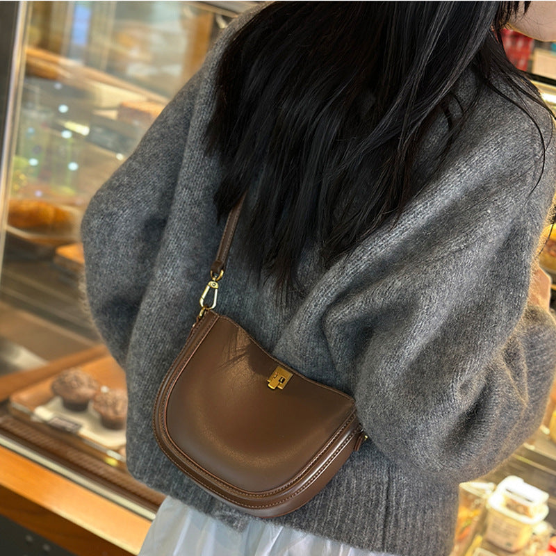 Simple Casual Leather Messenger Bag For Women's