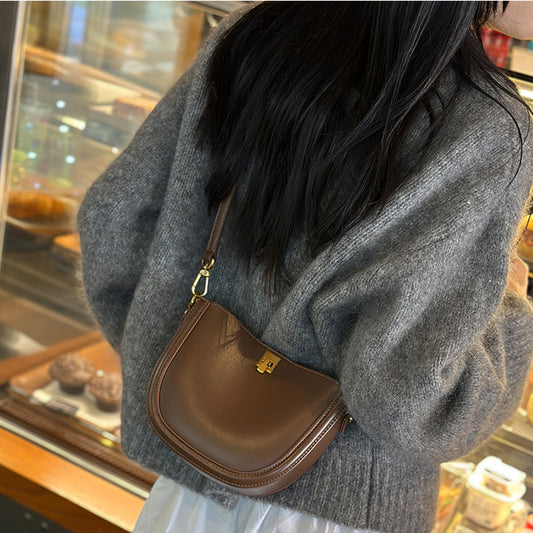 Simple Casual Leather Messenger Bag For Women's