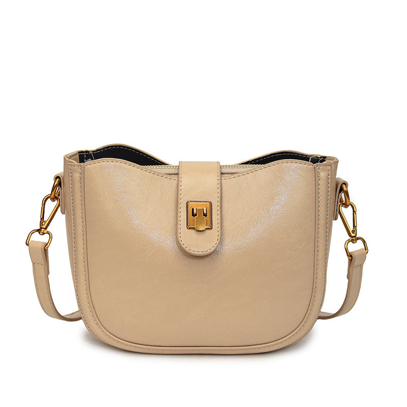 Elegant Buckle Flap Crossbody Bag – Glossy Faux Leather Shoulder Purse Printed Casual Shoulder Trendy Women's Bags