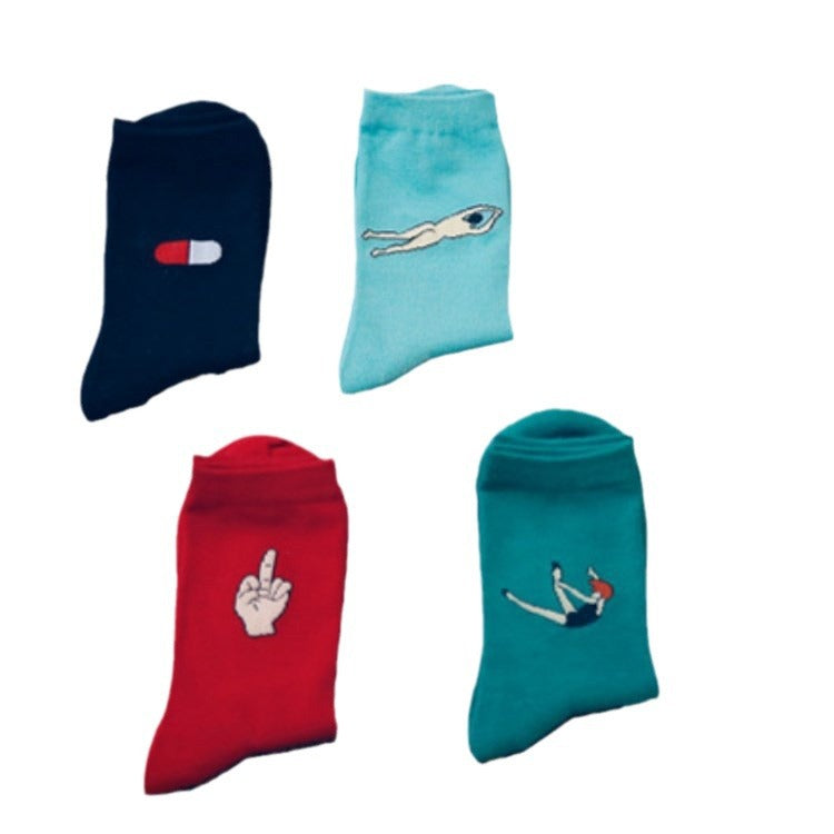 Cartoon Fashion Candy Color Socks For Women's