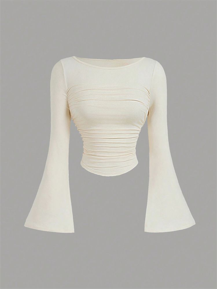 Long Sleeve Mock Neck/Off-Shoulder Ribbed Crop Top Sexy Lace Thick Long Sleeved T-shirt Knitted Sweater