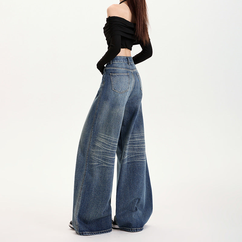 Denim Loose Wide-leg Jeans For Women's