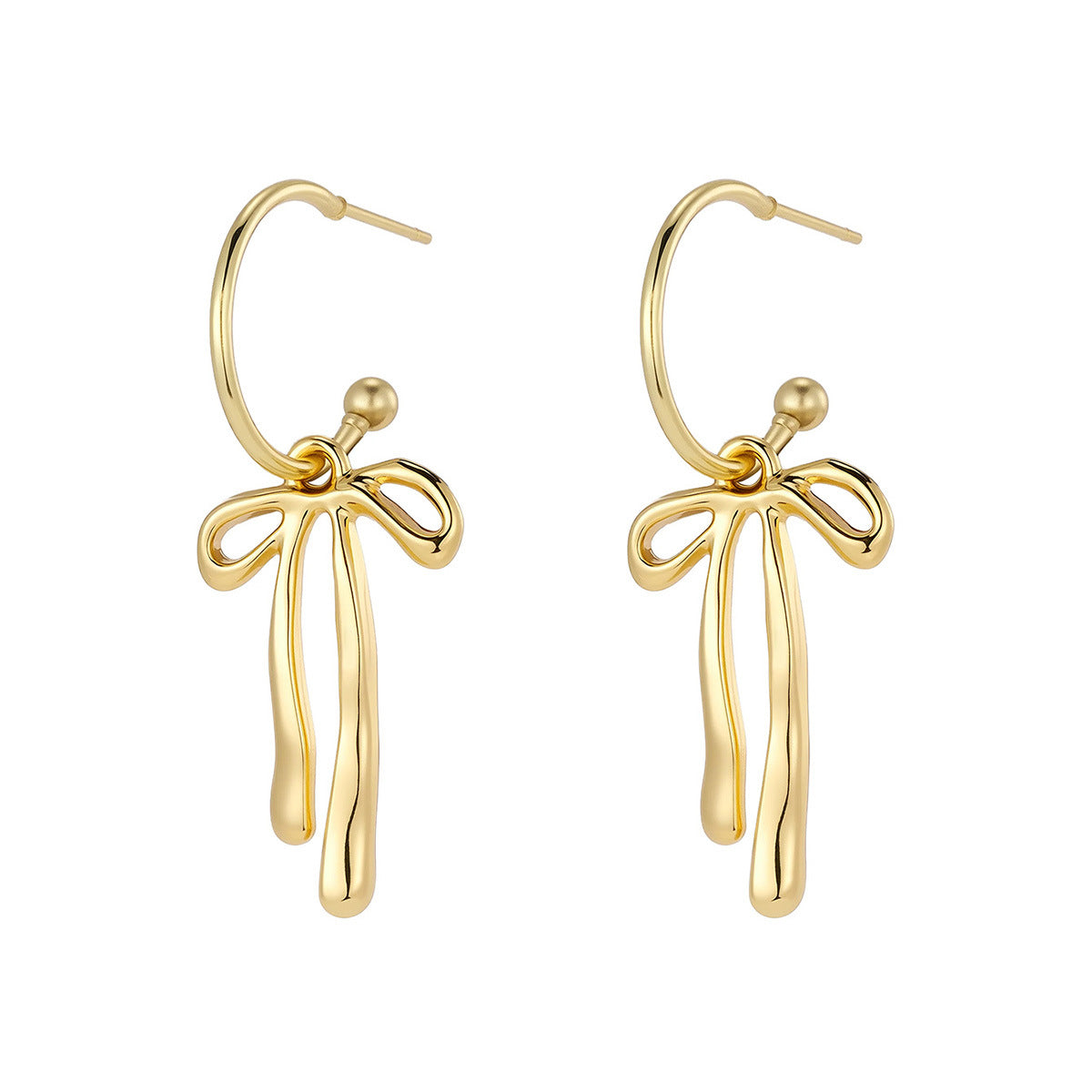 Metal Fashion Minimalist Bowknot Stud Earrings For Women's