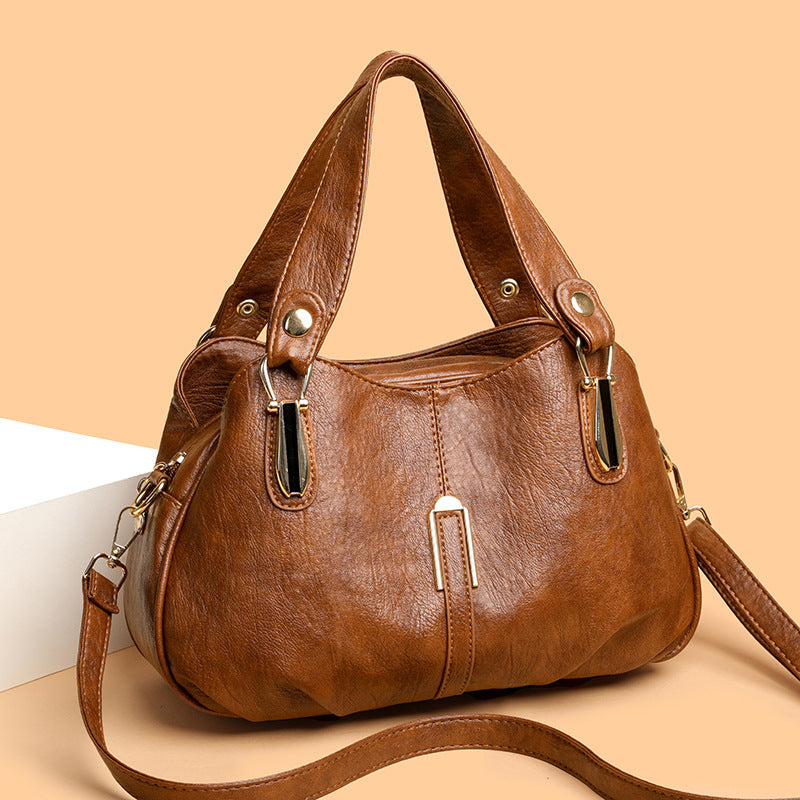 Stylish Versatile Shoulder & Crossbody Bag Women's Practical Casual Middle-aged Mom Handbag Bag Retro