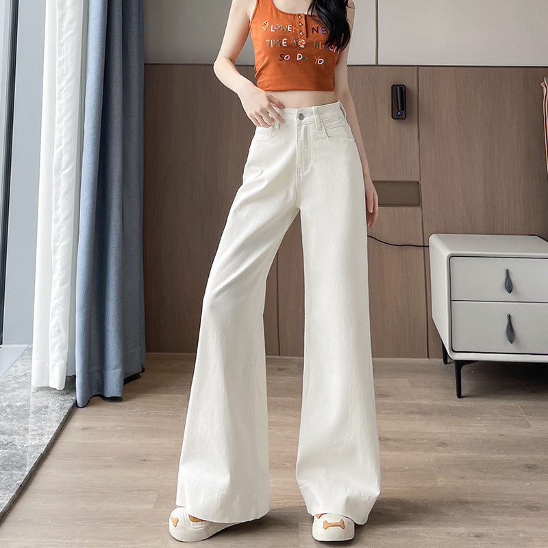 Classic Wide-Leg High Waist Jeans – Korean Minimalist Chic New High Waist Wide Leg Jeans Women Loose Casual