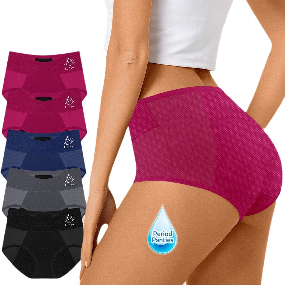 High Waist Menstrual Period Sanitary Panty Plus Size Breathable