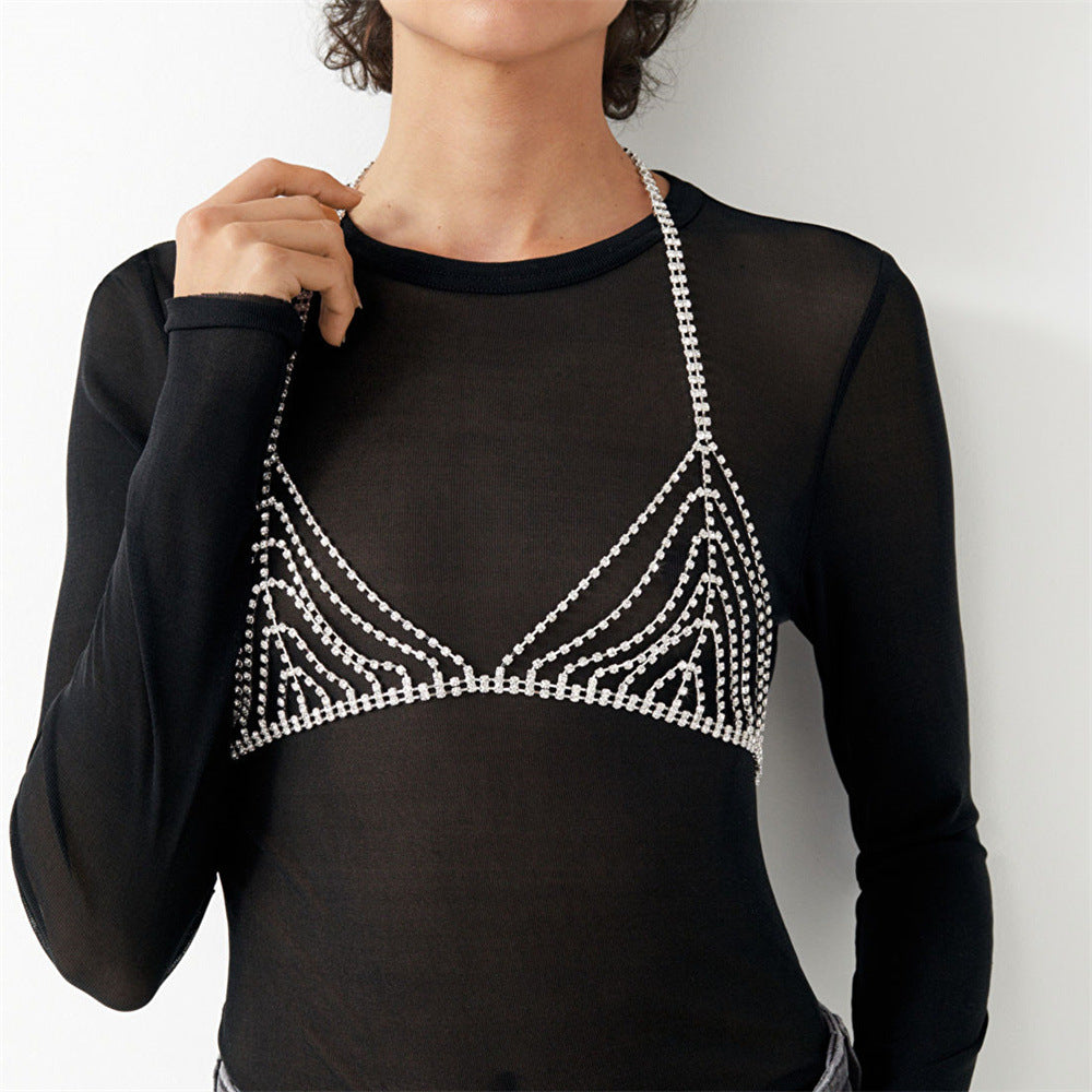 Rhinestone Body Chain Bra European And American Nightclubs Party Chest Necklace Accessories