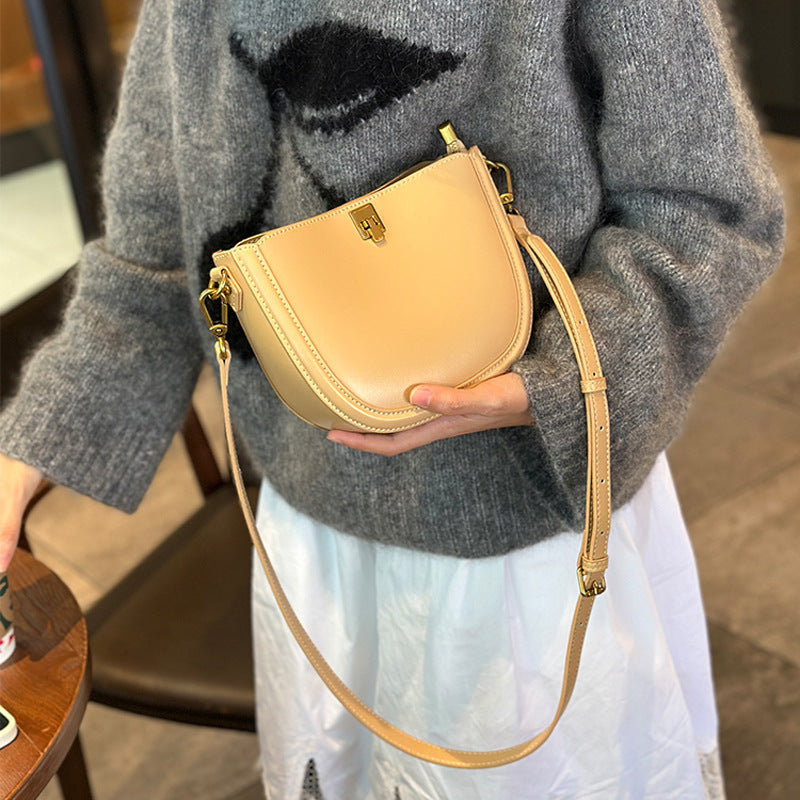 Simple Casual Leather Messenger Bag For Women's
