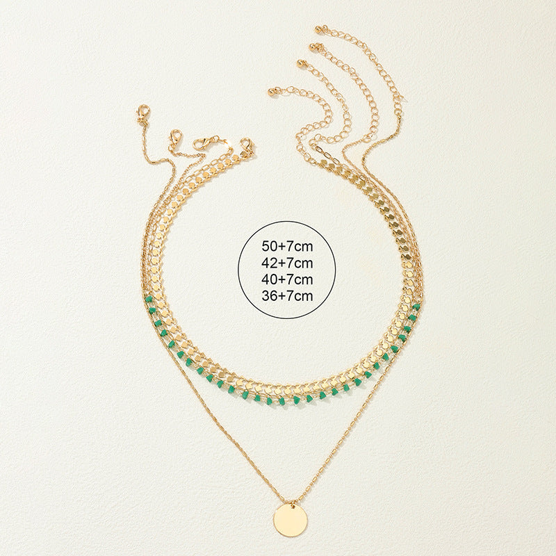 Four Twin Necklace Suit Vintage Pendant Women's Jewelry