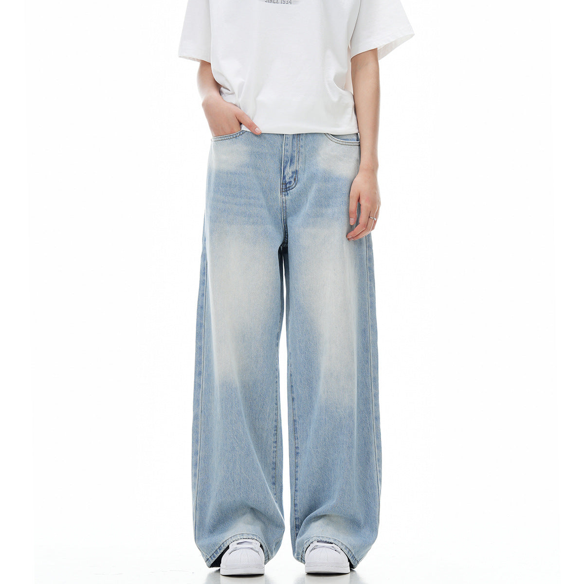 Retro Light Blue Summer Thin High Waist Aesthetic Jeans