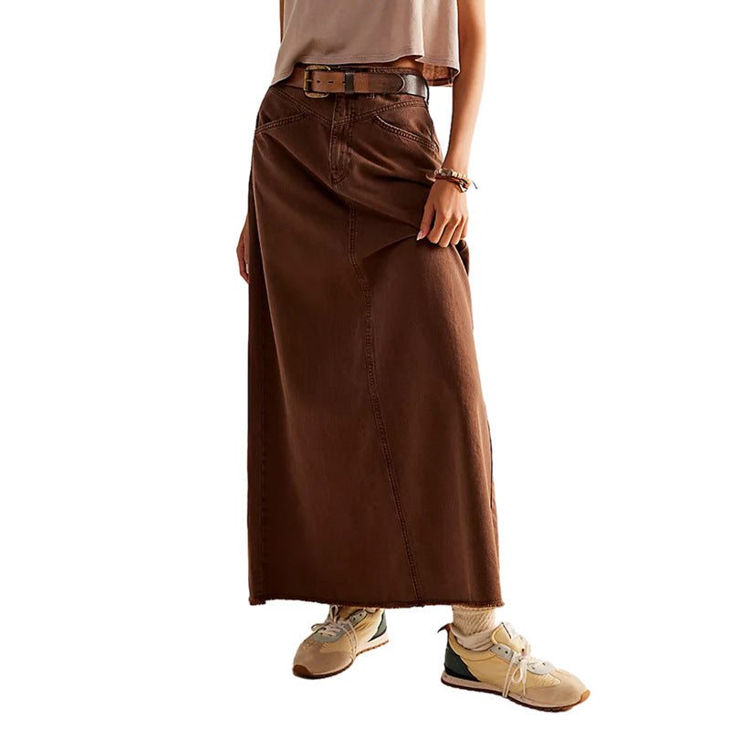 Loose Straight Casual Denim Skirt Women's