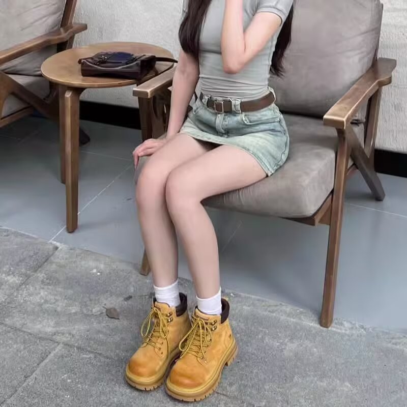 Retro Denim A- Line Short Skirt Slimming For Women's