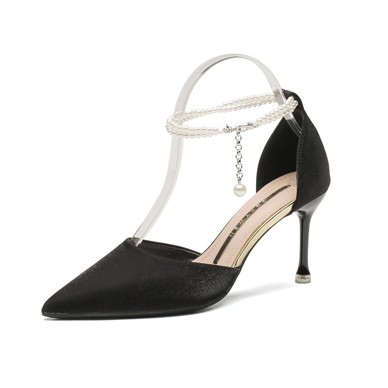 Pearl Ankle Strap Heels – Elegant 6cm & 8cm Heels for Parties & Occasions