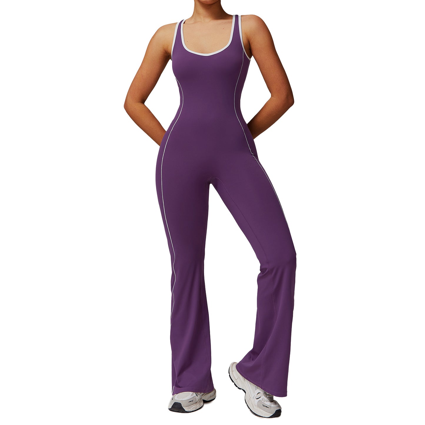 Seamline Sculpt Activewear Jumpsuit – Stretch, Style & Strength in One Piece Hollow Beauty Back Yoga Clothes Dance Sports Jumpsuit