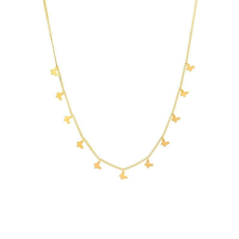 Delicate Gold Tone Multiple Butterfly Pendant Necklace Multiple Small Butterfly Necklaces For Women