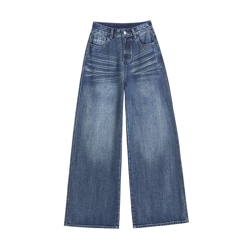 Denim Loose Wide-leg Jeans For Women's