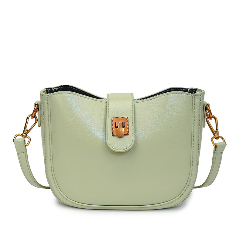 Elegant Buckle Flap Crossbody Bag – Glossy Faux Leather Shoulder Purse Printed Casual Shoulder Trendy Women's Bags