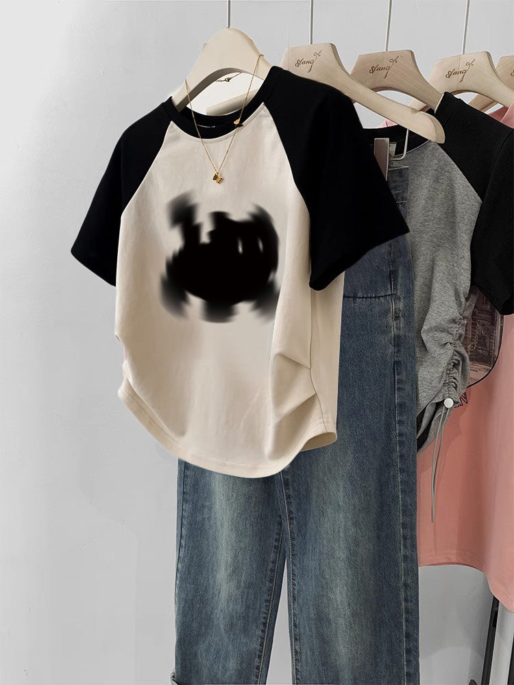 Retro New Gentle Sweet And Spicy Short T-shirt For Women's