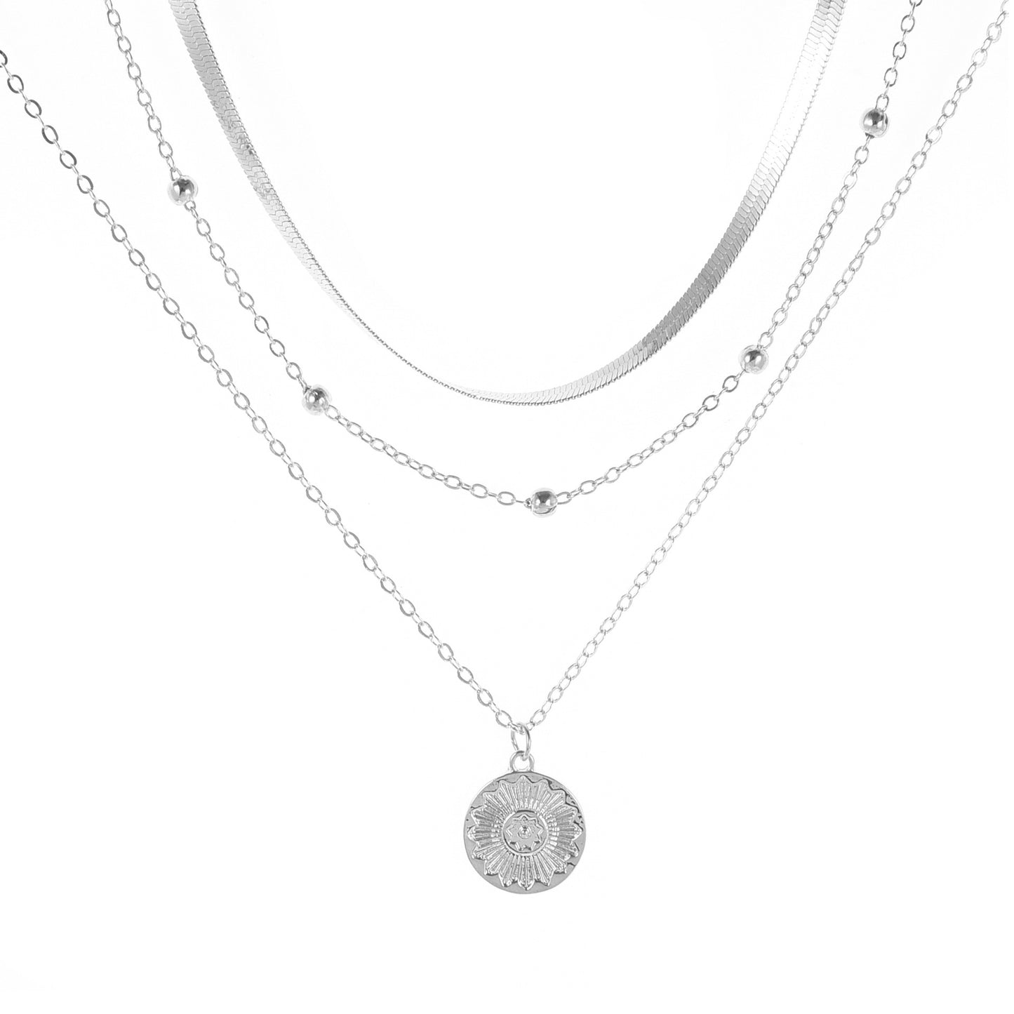 Fashion Personalized Simple Multi-layer Lotus Pendant Necklace