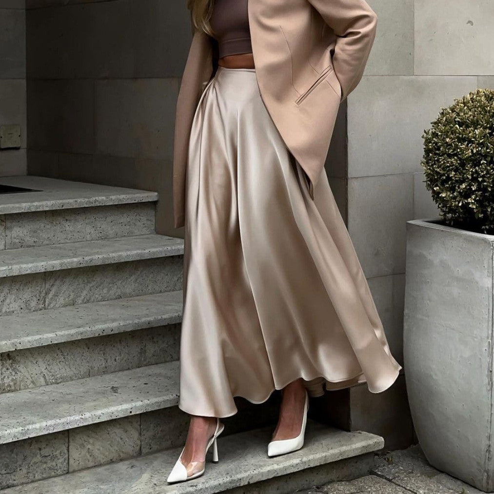 Elegant Fashion Graceful Satin Satin Long Skirt