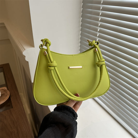 Stylish Minimalist Design Crescent-Shaped Purse Women's High-end Hand-held Armpit Small Square Bag