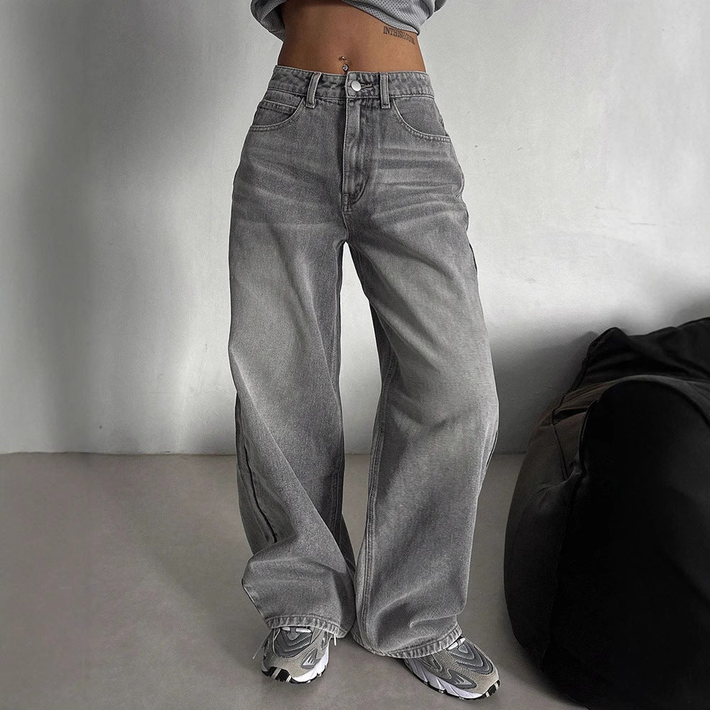 Loose Spring And Autumn Long High Waist Drooping Fashion Fashion Jeans