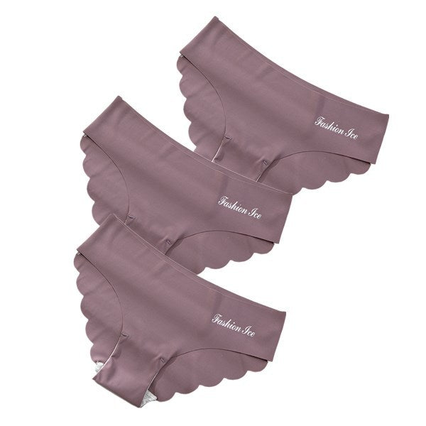 Seamless Scalloped Edge Panties - No Show Briefs for Women Panties For Women Seamless Panty Set Solid Invisible