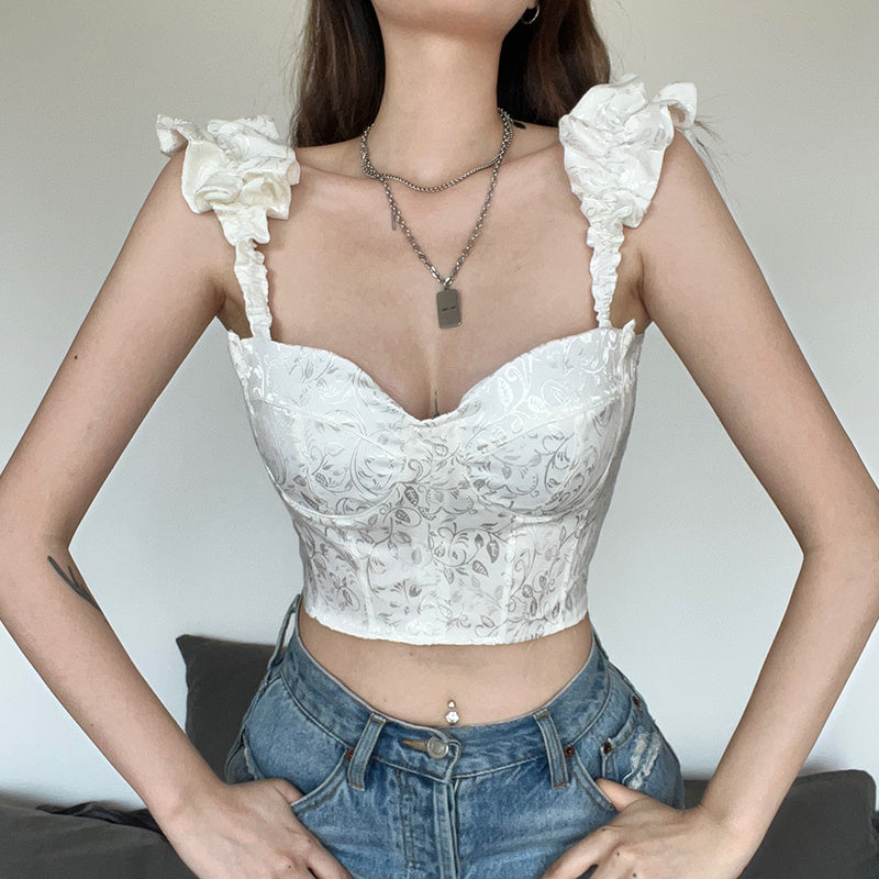 Slim Fit Strapless Backless Crop Top For Women's