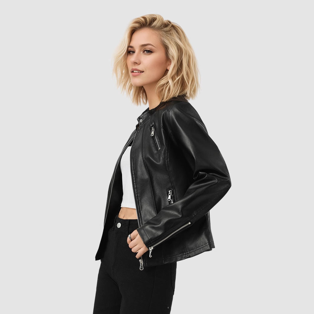 European And American Leather Jacket Women's High-grade