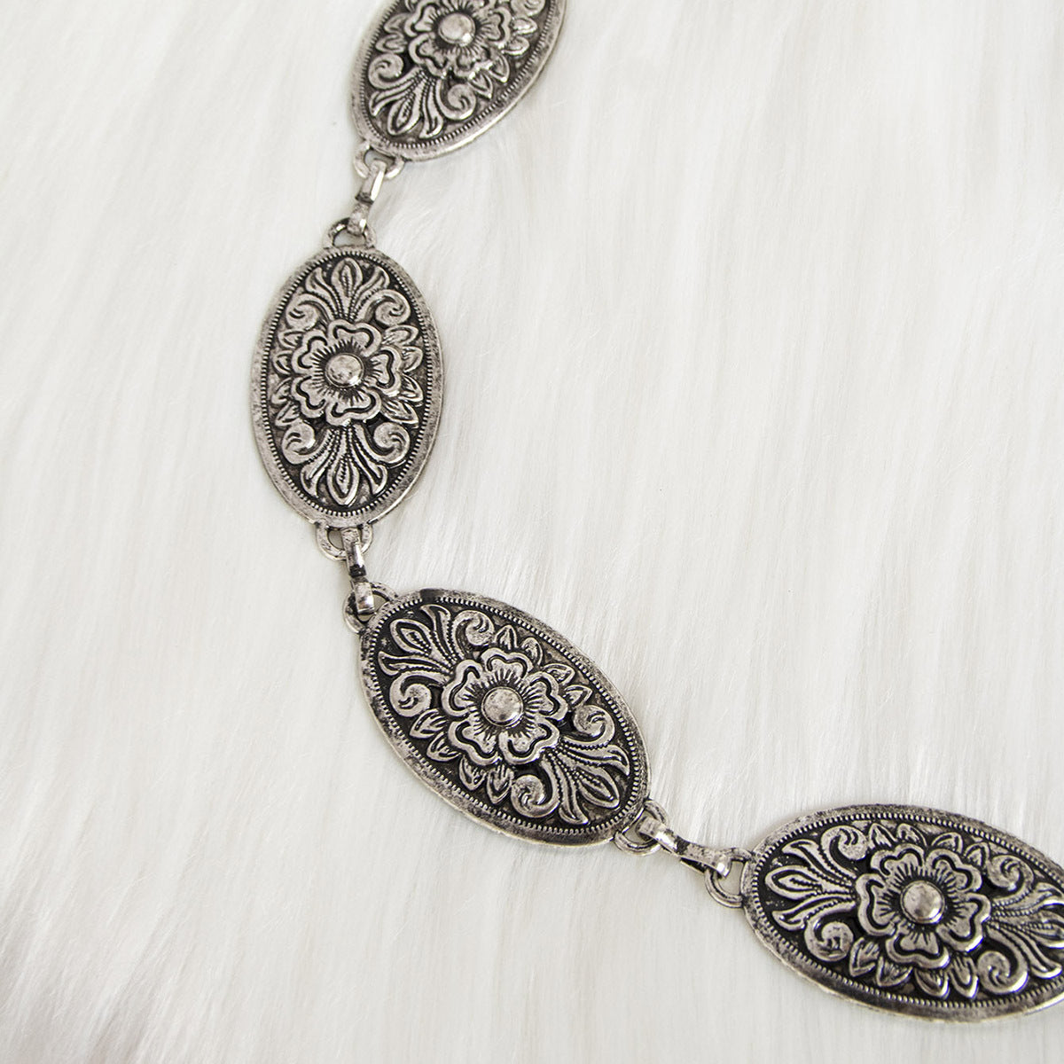 Bohemian Filigree Waist Chain for Dresses Carved Vintage Metal Women's Waist Chain