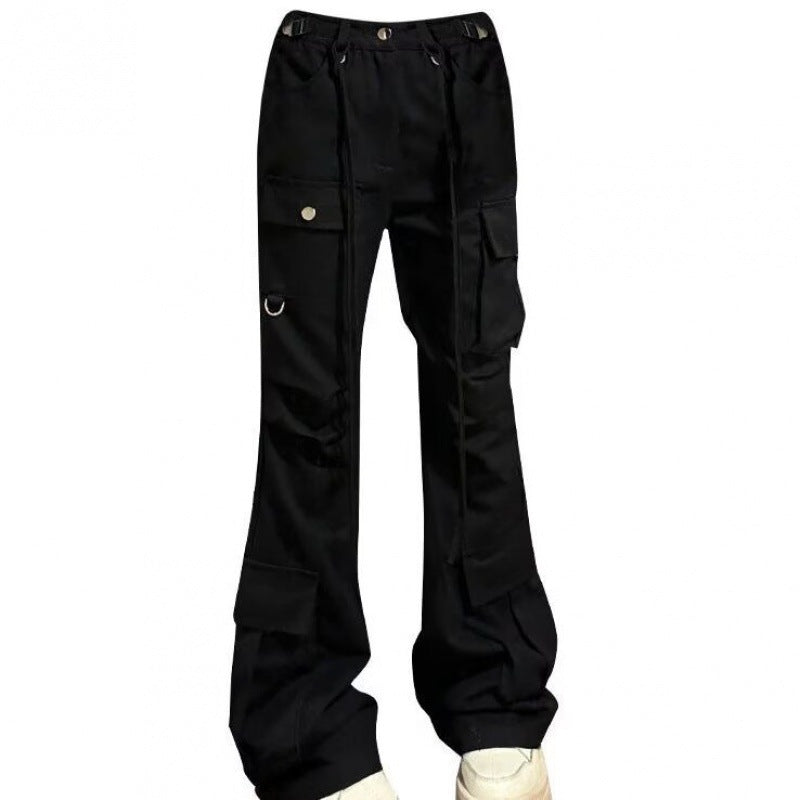 Bootcut Trousers Women's Spring And Autumn Versatile Pocket Flared Overalls