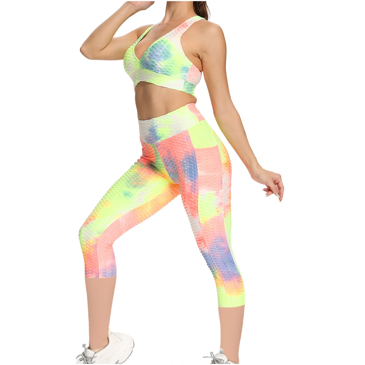 VibeFlex Tie-Dye Leggings – Color Rush Edition Cross-border European And American Foreign Trade New Style Yoga Pants Jacquard Pants