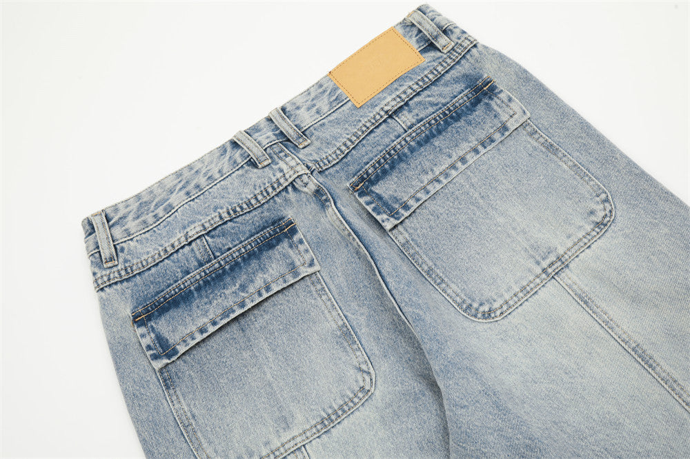 Punk Overalls Denim Trousers Men's Fashion Brand Stitching