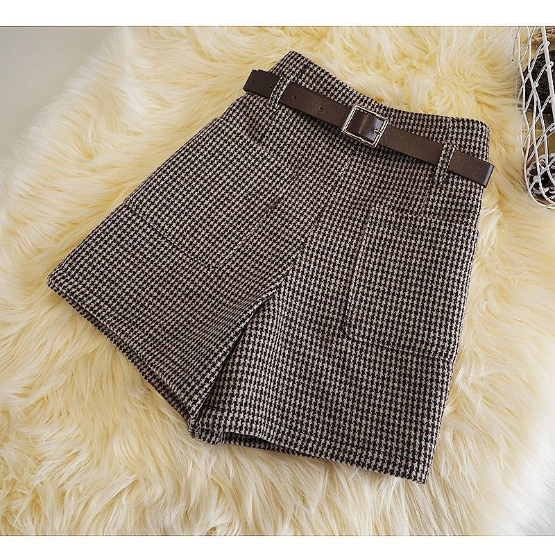 Fashionable All-match Slimming Woolen Wide-leg Pants