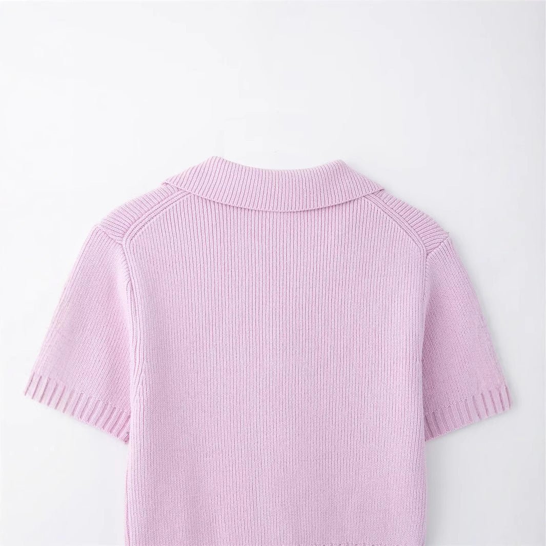 Fashion Bowknot Decorative Knitted Top