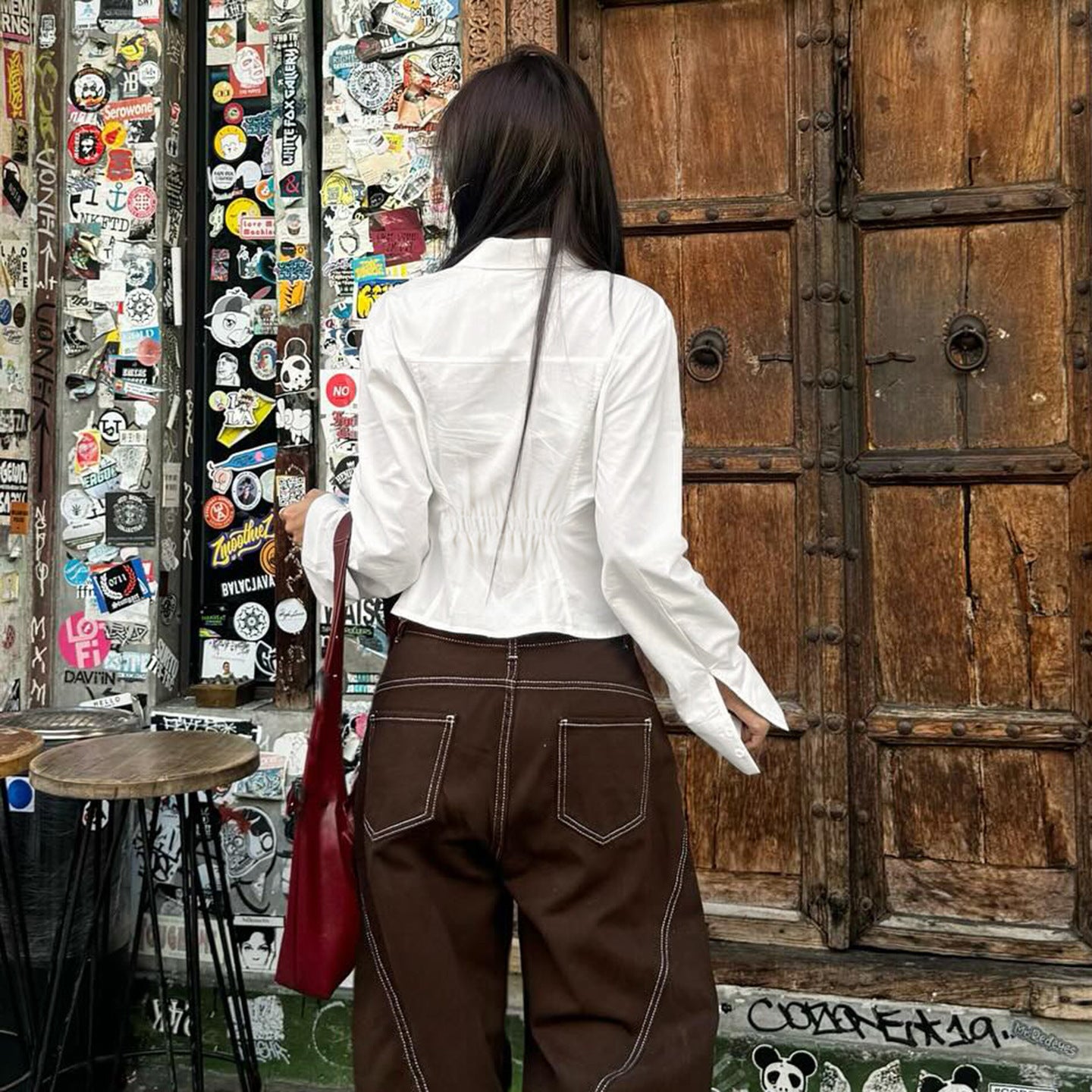 Commuter Professional Waist-controlled Lace-up Shirt Hot Girl Street