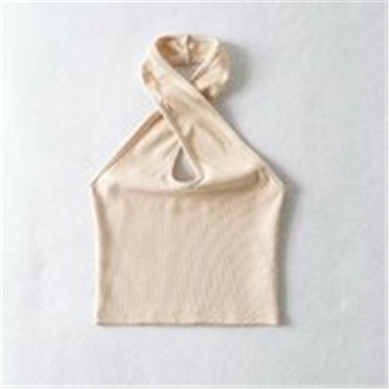 Hollow Hanging Neck Thread Slim Slimming Vest