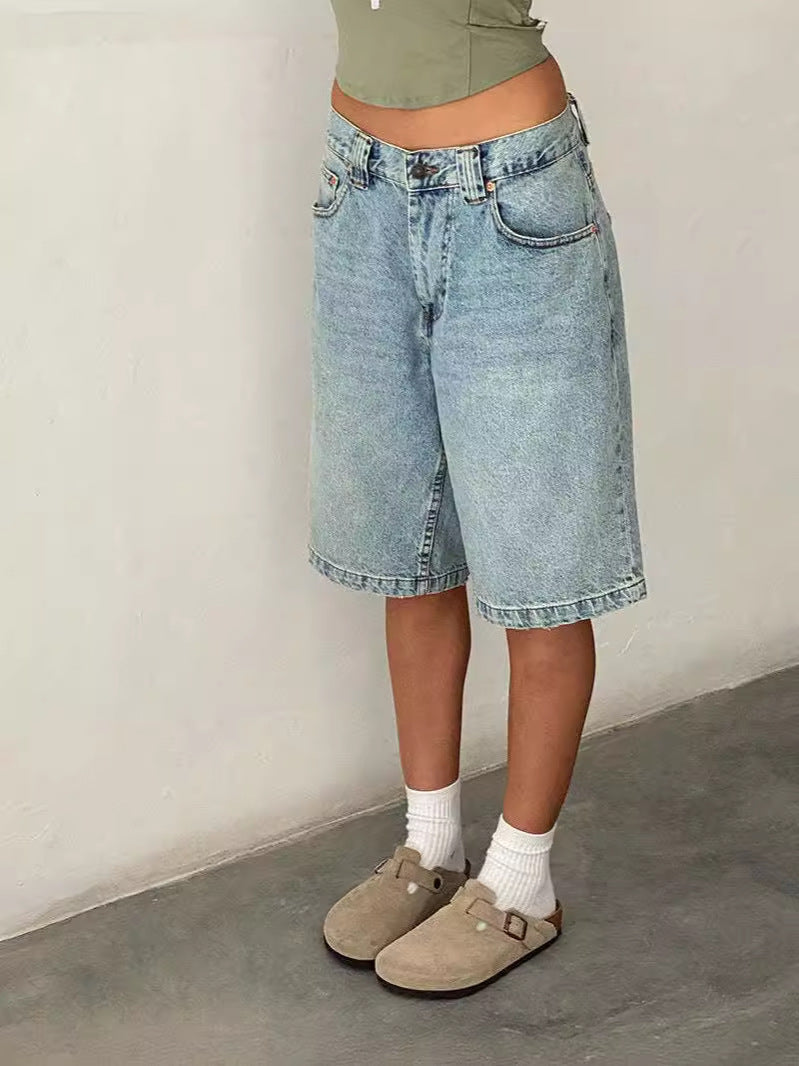 American Denim Shorts Bullet-free Fitted Figure Flattering Women's Pants