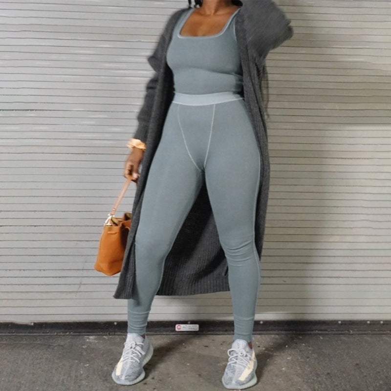 Sculpt & Slay Seamless Activewear Set – Bold Comfort, Fierce Fit Vest Pants Sports Yoga Suit Women