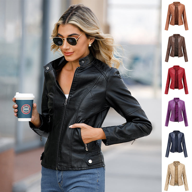 European And American Women's Leather Jackets For Women's