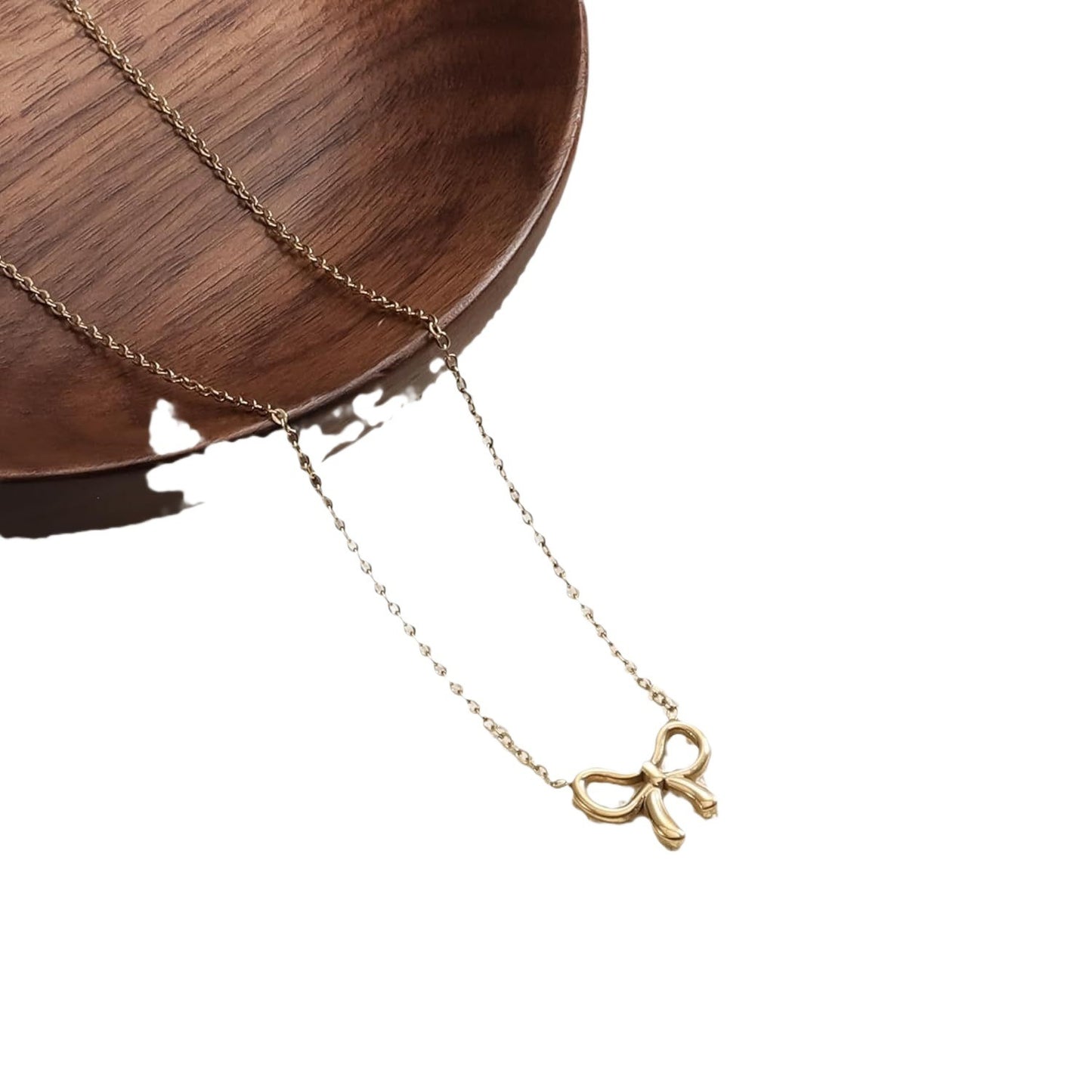 Layered Pearl & Bowknot Pendant Necklace Simple Pearl Double Layer Choker Fashion Gold Color Necklaces Chain Small Bow Pendant Necklace Jewelry Gifts For Women Fashion Jewelry Valentine's Day Gifts