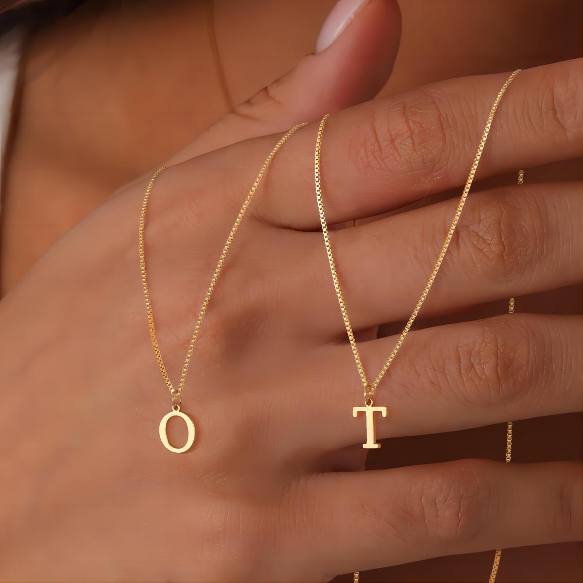 Elegant Gold Finish Monogram Necklace | Perfect Personalized Gift Copper-plated Gold Fashion Exquisite Personality All-matching