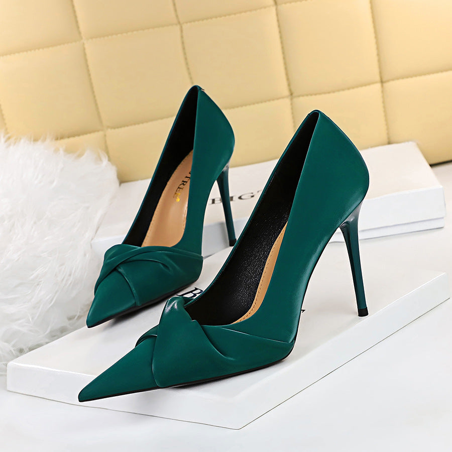 Pointed Toe Stiletto Heels – Elegance That Elevates Every Step Women's Slim Shallow Pointed Bow High Heels