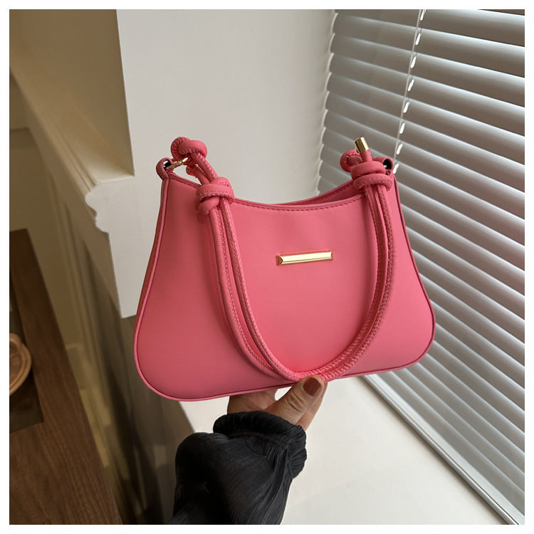 Stylish Minimalist Design Crescent-Shaped Purse Women's High-end Hand-held Armpit Small Square Bag