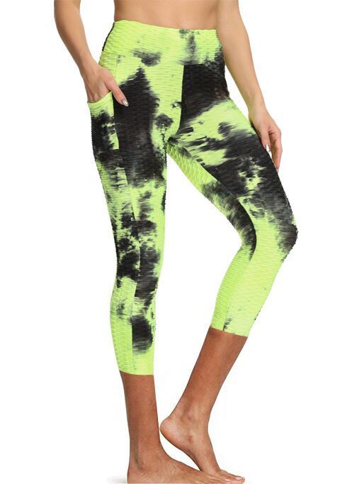 VibeFlex Tie-Dye Leggings – Color Rush Edition Cross-border European And American Foreign Trade New Style Yoga Pants Jacquard Pants