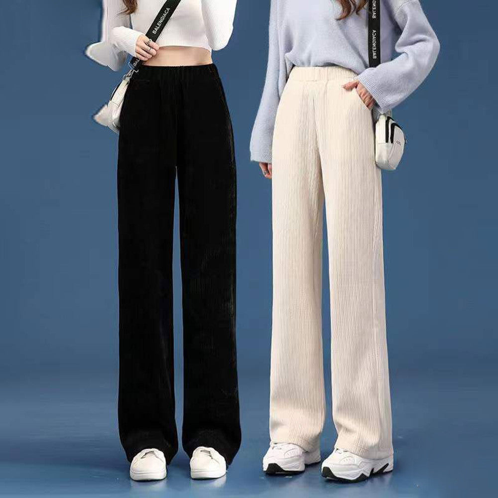 Velvi Stretch Lounge Pants – Effortless Comfort, Luxe Texture Chenille Short Wide Leg Pants Women's Straight Pants