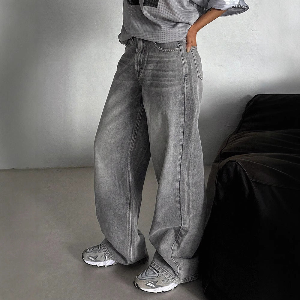 Loose Spring And Autumn Long High Waist Drooping Fashion Fashion Jeans