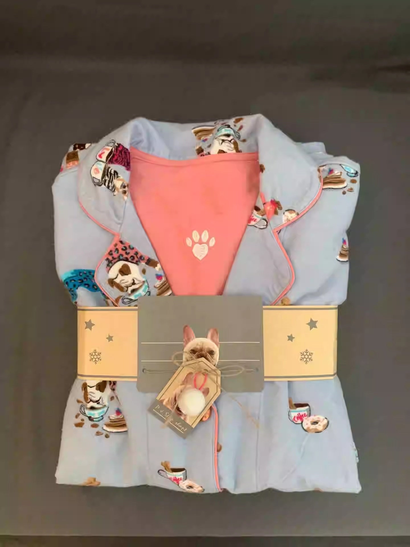 Soft Cotton Blend Dog Lover's Pajama Set Women's Korean-style Cartoon Printed Pajamas